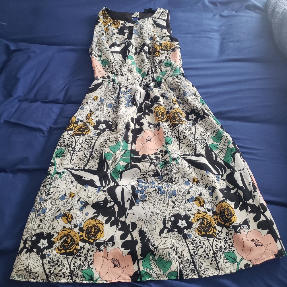 ModCloth Dupenny Sleeveless White Floral Dress Size Small